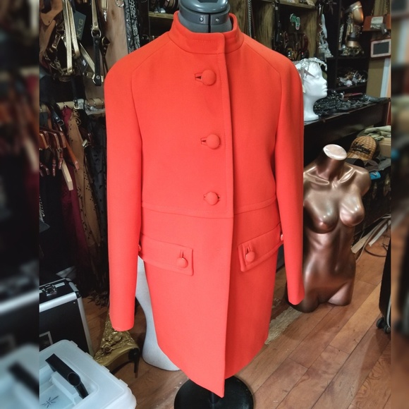 Prada Orange Peacoat size 38 - Picture 1 of 4